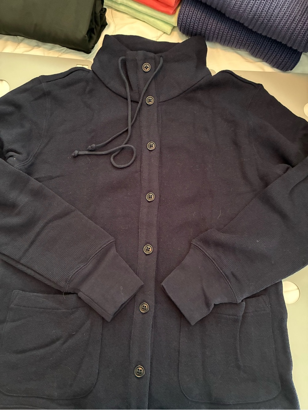 J. Crew Fisherman Button-Front Drawstring Cardigan Sweater